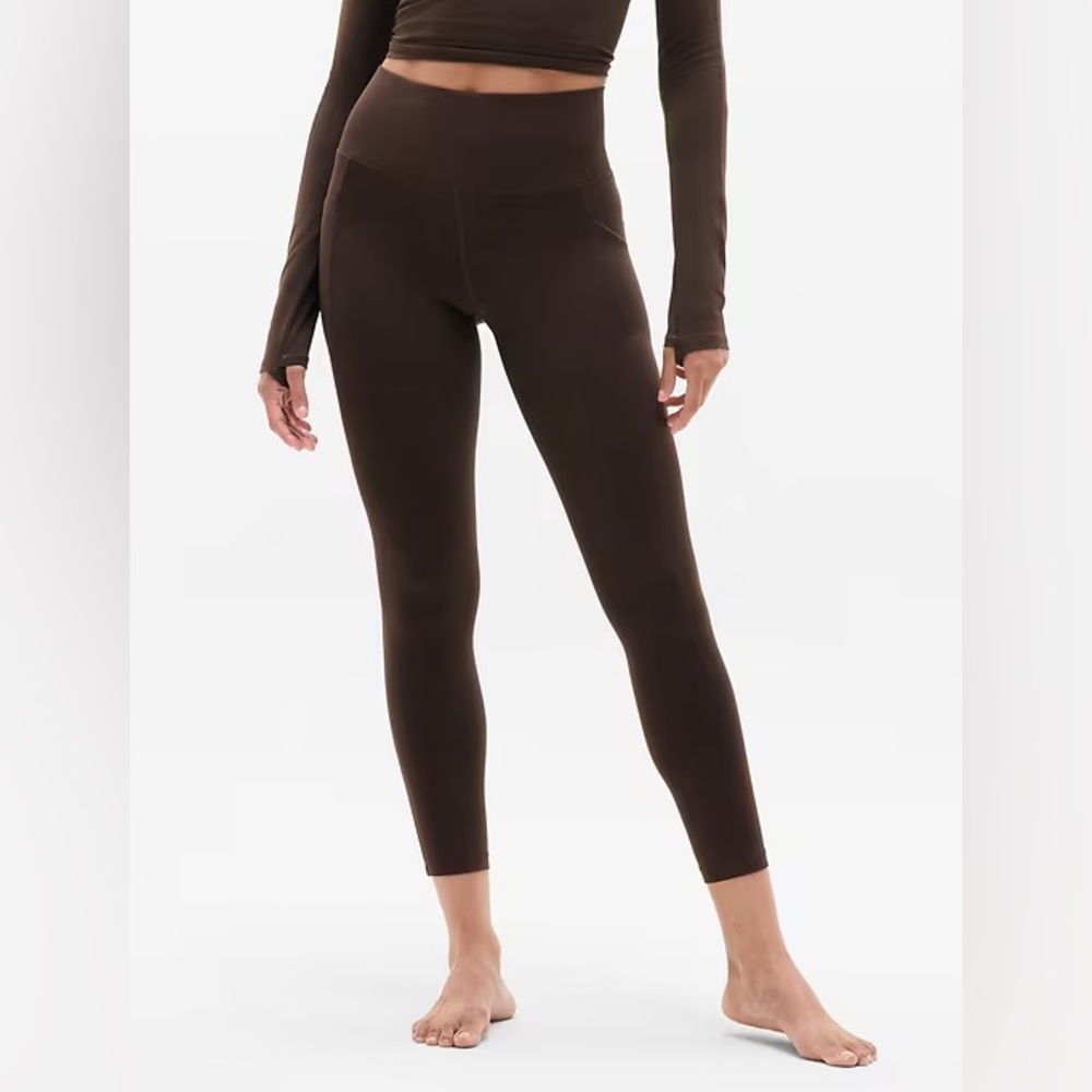Athleta Brown Salutation Stash 7/8 Leggings | Size M